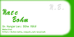 mate bohm business card